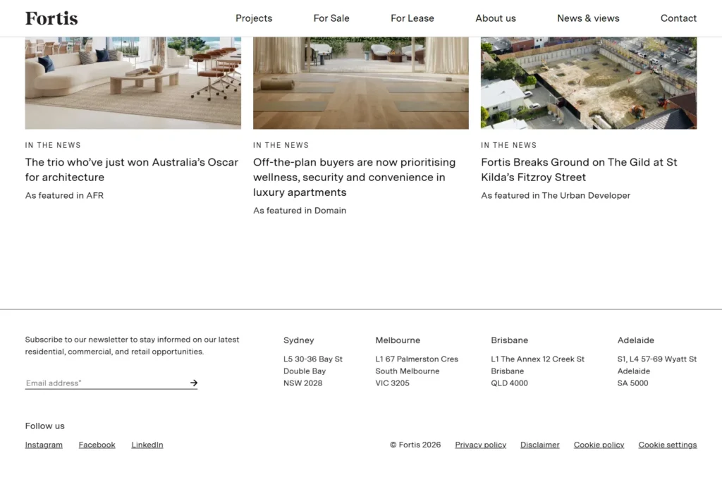 Luxury apartment listings with outdoor views and modern interiors