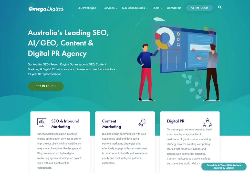 Homepage of Australia's leading SEO, content, and digital PR agency.