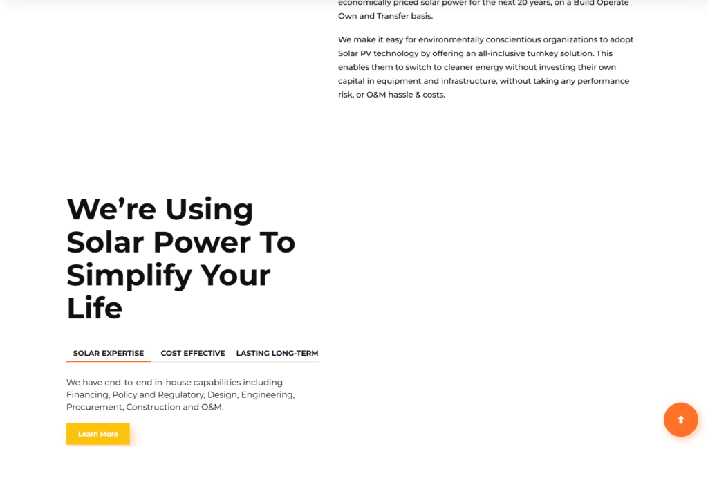 We're using solar power to simplify your home energy needs