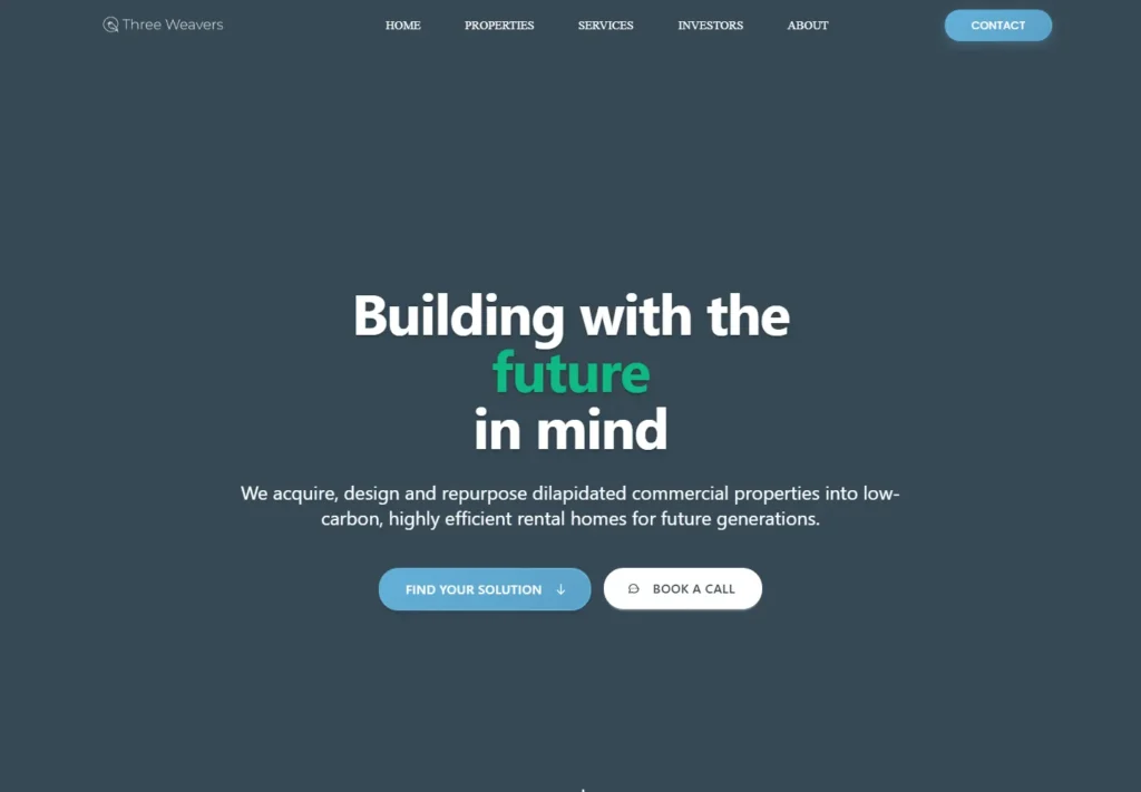 Building with the future in mind, commercial property design website.