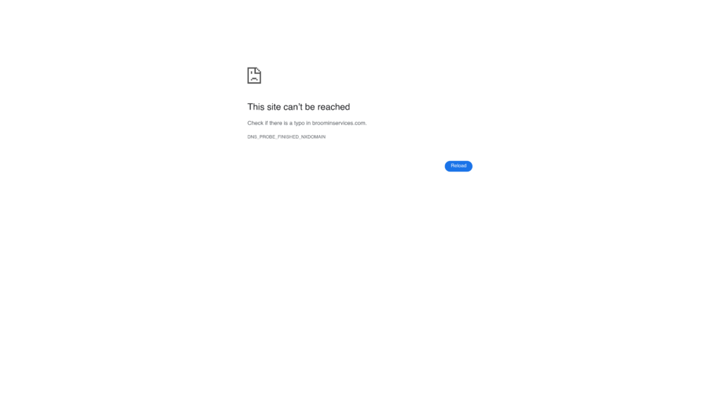 Error page indicating the site cannot be reached